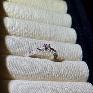 Elegant Silver and Pink Gemstone Ring